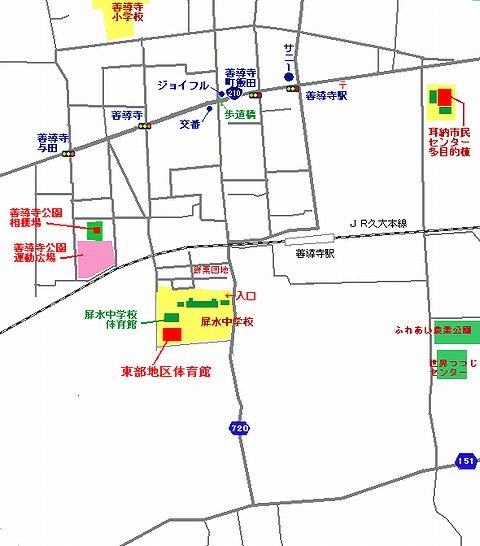 東部地区体育館地図