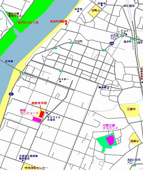 西田テニスコート地図