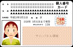 マイナンバーカードのおもて面