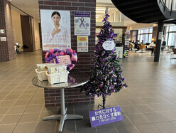 久留米大学にて行ったパープルリボンキャンペーンの様子