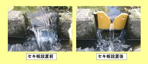 セキ板設置前・後