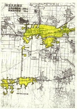 田主丸第１工期負担区エリア図