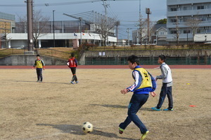 サッカー教室での練習写真