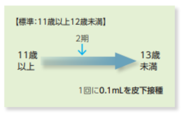 二種混合の予防接種スケジュールです