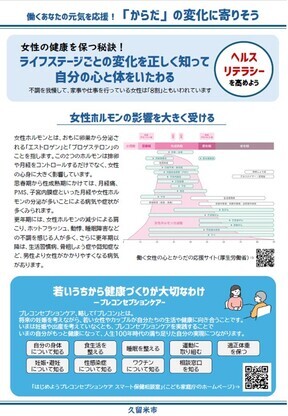 女性の健康に関する資料の表面