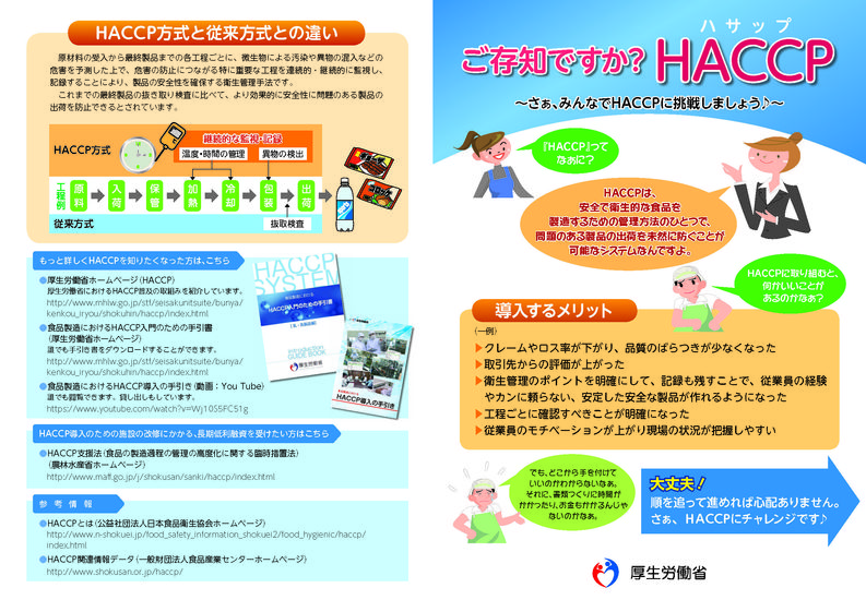 HACCPについてのリーフレット