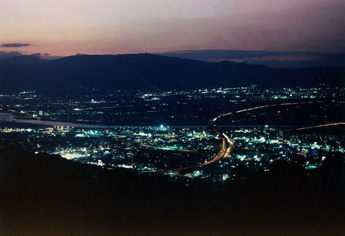 高良山から見た久留米市の夜景