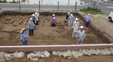 発掘された久留米俘虜収容所の建物跡