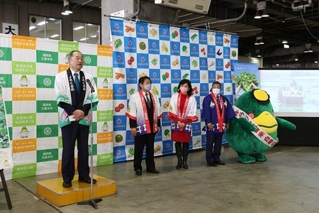 大阪トップセールスJAくるめ組合長挨拶の写真