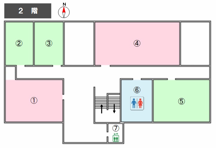 北野総合支所2階館内図