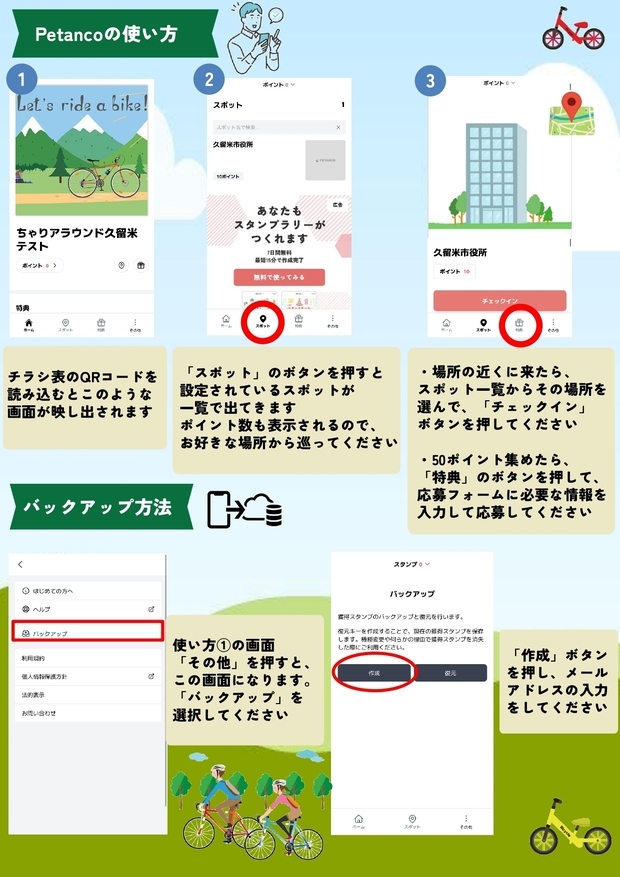 ちゃりアラウンドKURUMEチラシ裏
