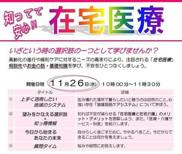 知ってて安心　在宅医療のご案内